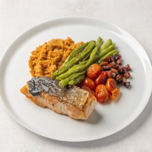 Salmon Cherry Tomatoes & Sweet Potato