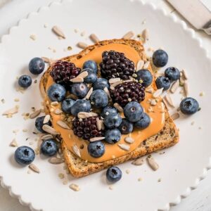 Protein Bread Almond Butter Fruit Meddle