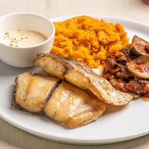 Grilled Seabass, Ratatouille & Sweet Potato
