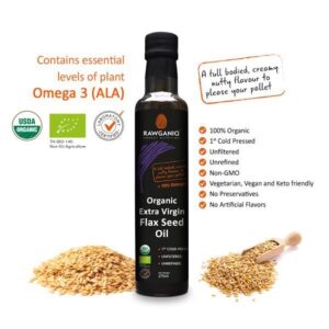 Organic Cold Pressed Golden Flax Seed Oil - 275ml