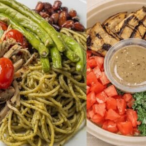 Italian Chicken + Rainbow Vege Bowl Side Salad